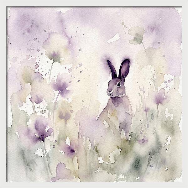 Gentle Rabbit Among Blossoms