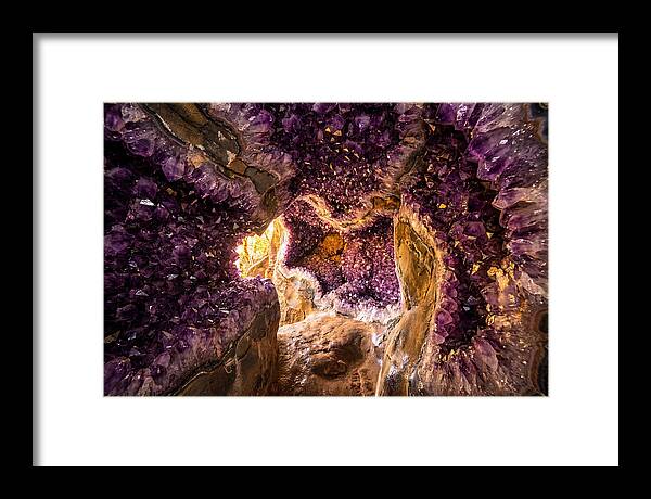 Geode Cave Interior With Purple Amethyst
