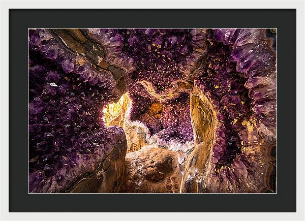 Geode Cave Interior With Purple Amethyst