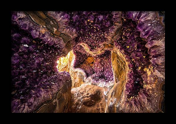 Geode Cave Interior With Purple Amethyst