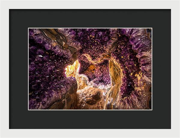 Geode Cave Interior With Purple Amethyst
