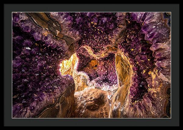 Geode Cave Interior With Purple Amethyst