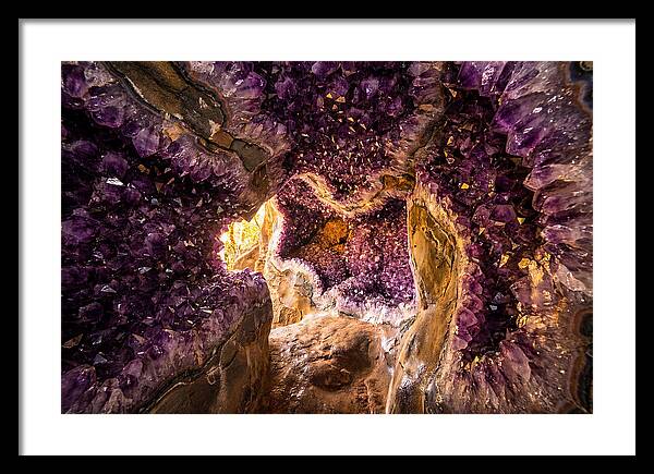 Geode Cave Interior With Purple Amethyst