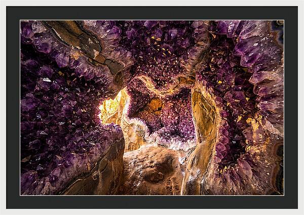 Geode Cave Interior With Purple Amethyst