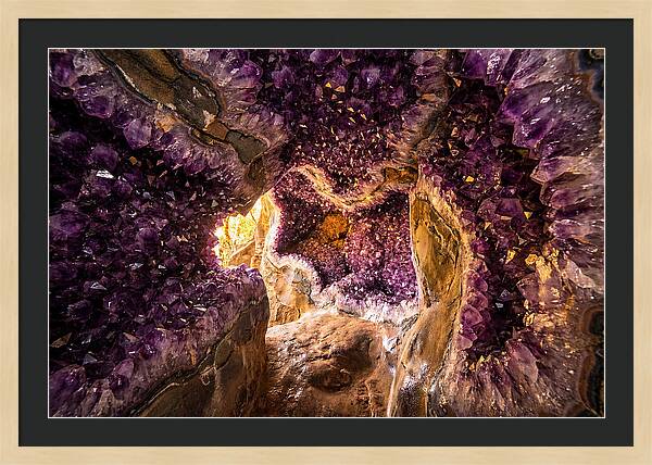 Geode Cave Interior With Purple Amethyst