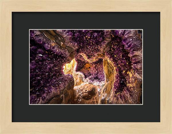 Geode Cave Interior With Purple Amethyst