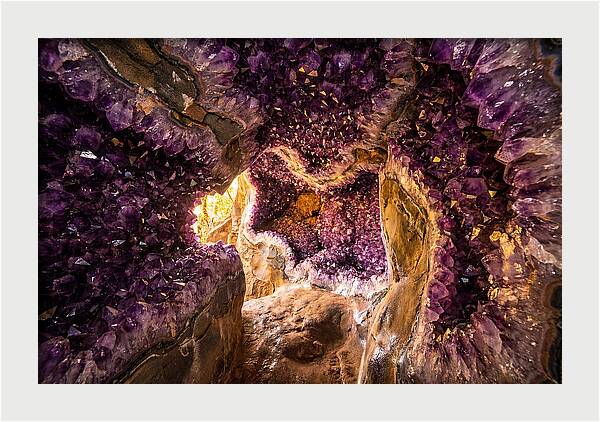 Geode Cave Interior With Purple Amethyst