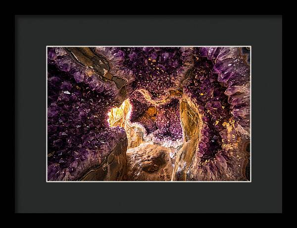 Geode Cave Interior With Purple Amethyst
