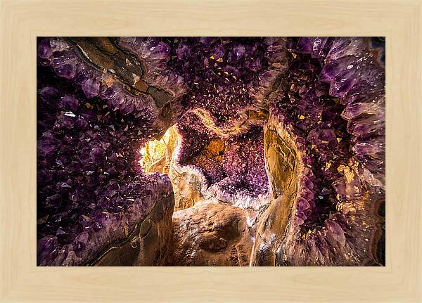 Geode Cave Interior With Purple Amethyst