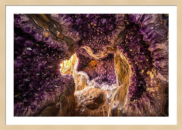 Geode Cave Interior With Purple Amethyst