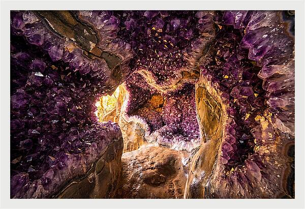 Geode Cave Interior With Purple Amethyst