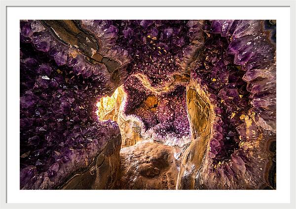 Geode Cave Interior With Purple Amethyst