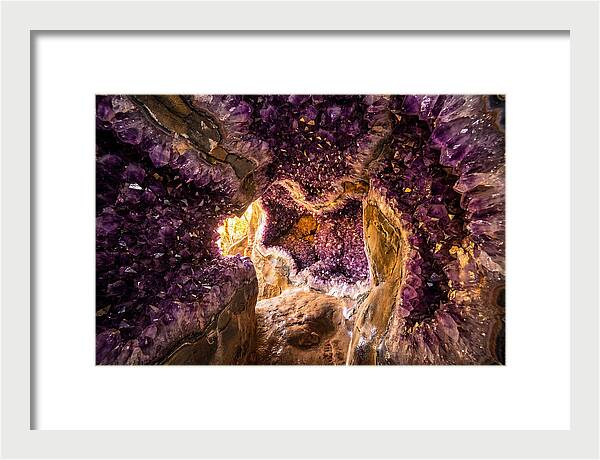 Geode Cave Interior With Purple Amethyst