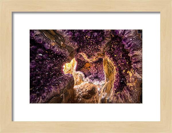 Geode Cave Interior With Purple Amethyst