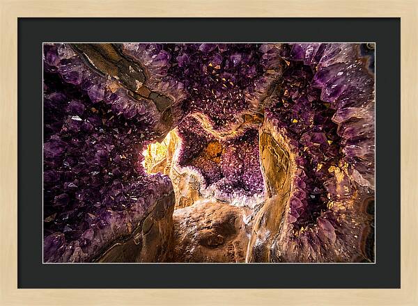 Geode Cave Interior With Purple Amethyst