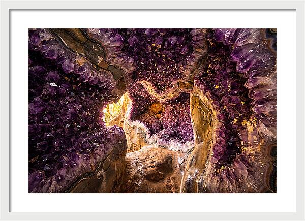 Geode Cave Interior With Purple Amethyst