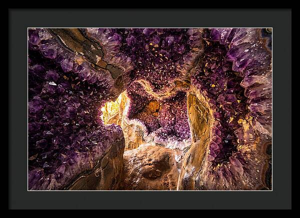 Geode Cave Interior With Purple Amethyst