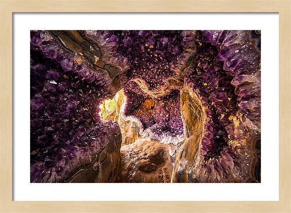 Geode Cave Interior With Purple Amethyst
