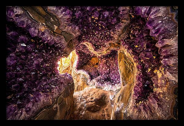 Geode Cave Interior With Purple Amethyst