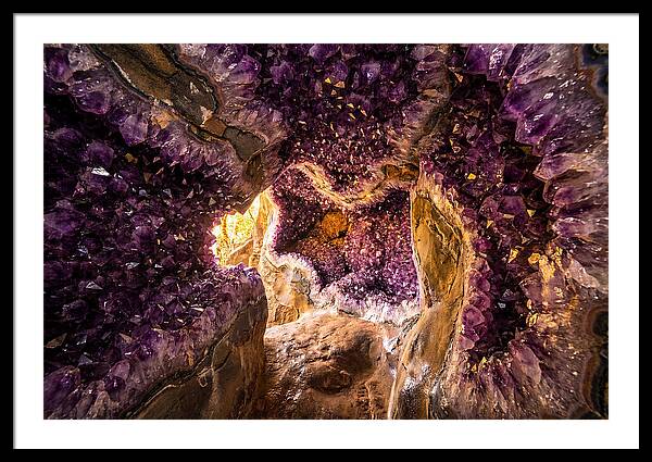Geode Cave Interior With Purple Amethyst
