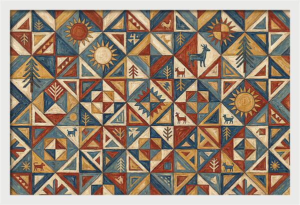 Geometric Folk Pattern Harmony