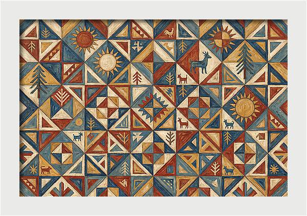 Geometric Folk Pattern Harmony
