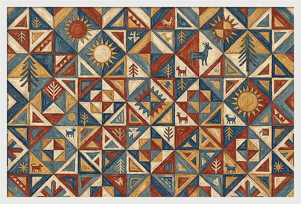 Geometric Folk Pattern Harmony