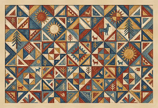 Geometric Folk Pattern Harmony