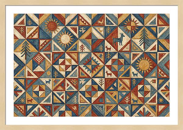 Geometric Folk Pattern Harmony
