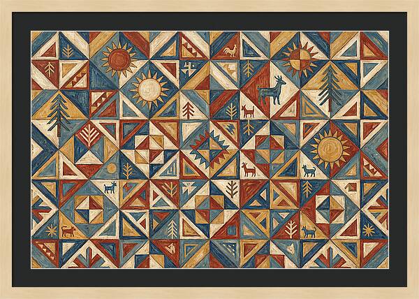 Geometric Folk Pattern Harmony