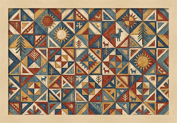 Geometric Folk Pattern Harmony