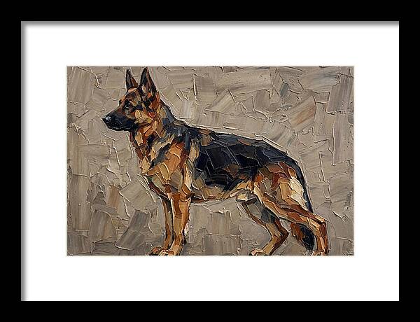 German Shepherd In Palette Knife Style