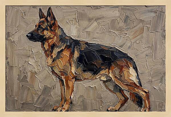 German Shepherd In Palette Knife Style