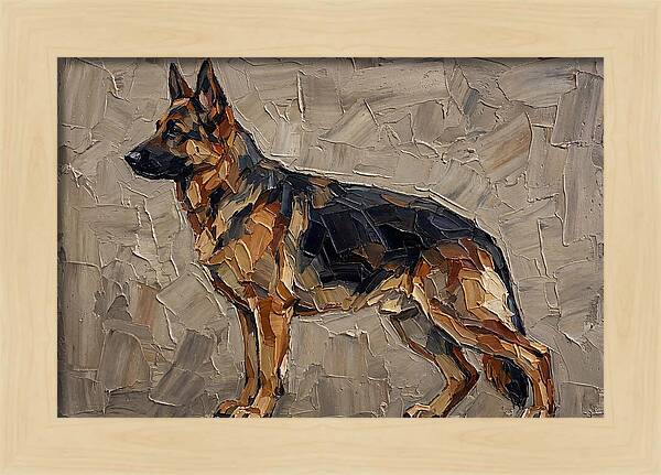 German Shepherd In Palette Knife Style