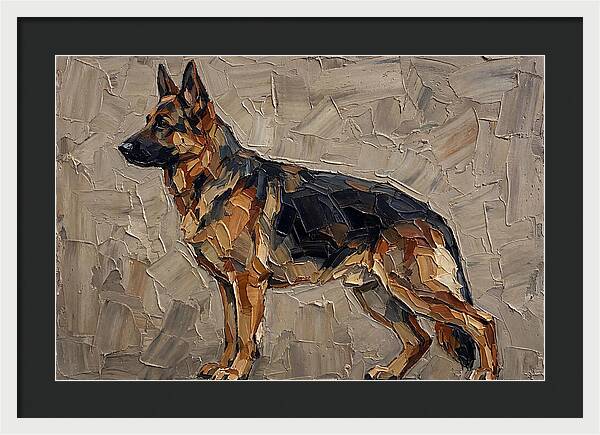 German Shepherd In Palette Knife Style