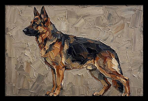 German Shepherd In Palette Knife Style