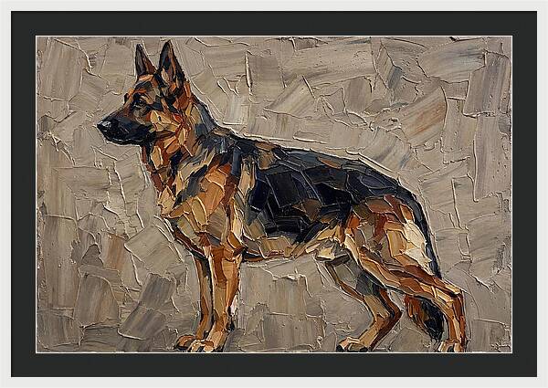 German Shepherd In Palette Knife Style