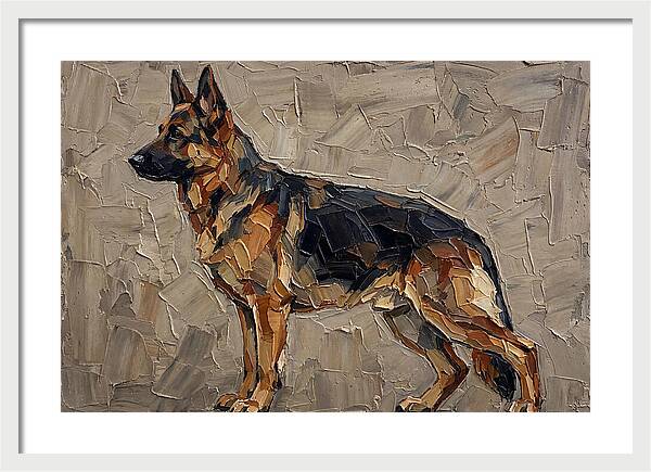 German Shepherd In Palette Knife Style