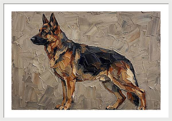 German Shepherd In Palette Knife Style
