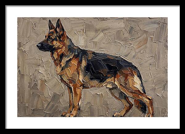 German Shepherd In Palette Knife Style