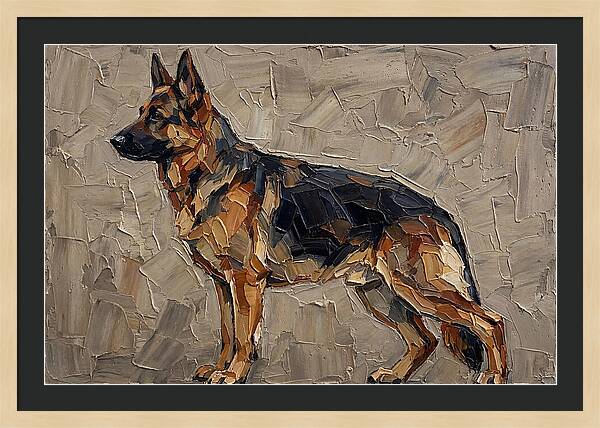 German Shepherd In Palette Knife Style