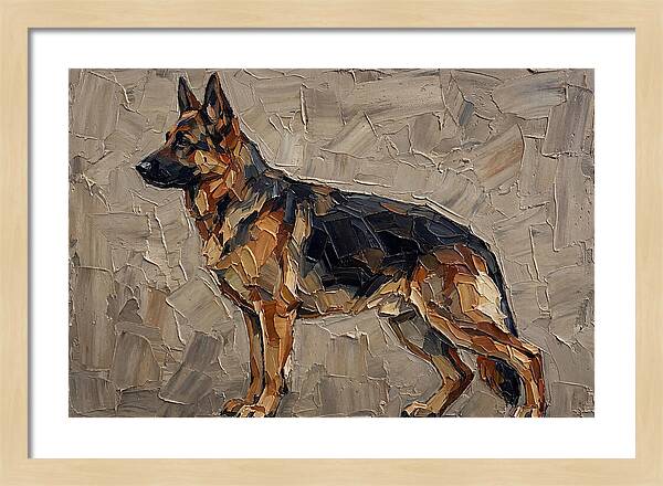 German Shepherd In Palette Knife Style