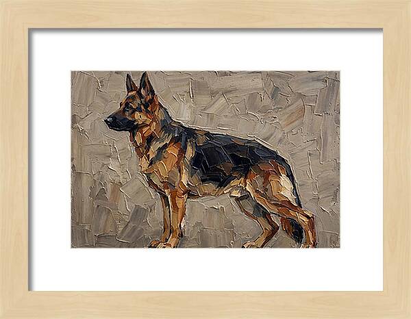 German Shepherd In Palette Knife Style