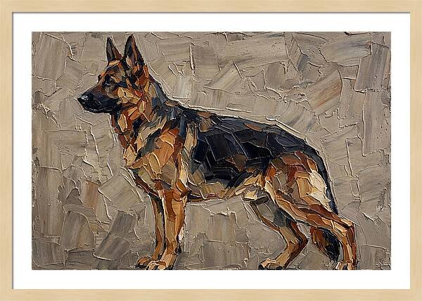German Shepherd In Palette Knife Style