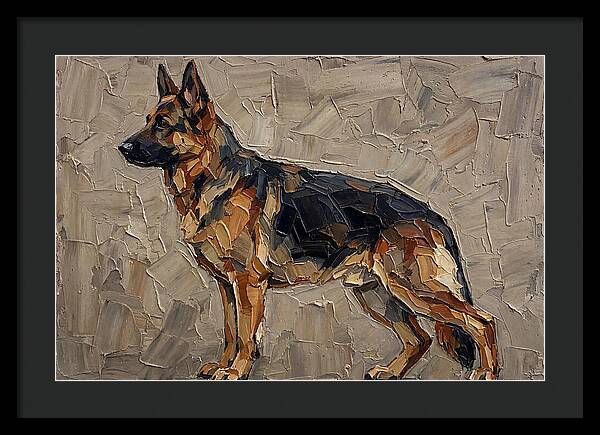 German Shepherd In Palette Knife Style