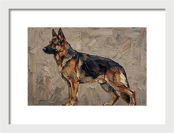 German Shepherd In Palette Knife Style
