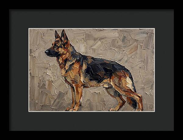 German Shepherd In Palette Knife Style