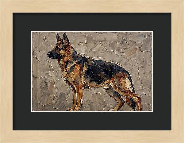 German Shepherd In Palette Knife Style