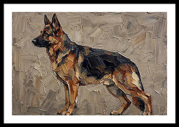 German Shepherd In Palette Knife Style