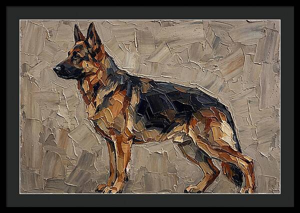 German Shepherd In Palette Knife Style